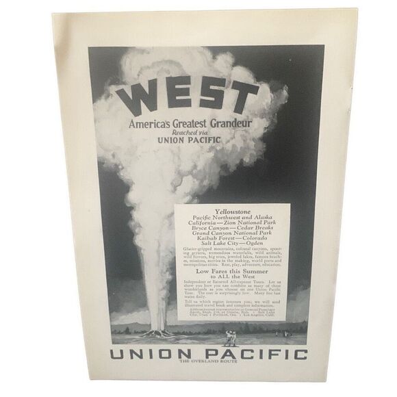 Vintage 1927 Union Pacific West Americas Grandeur Ad Advertisement - Picture 3 of 6